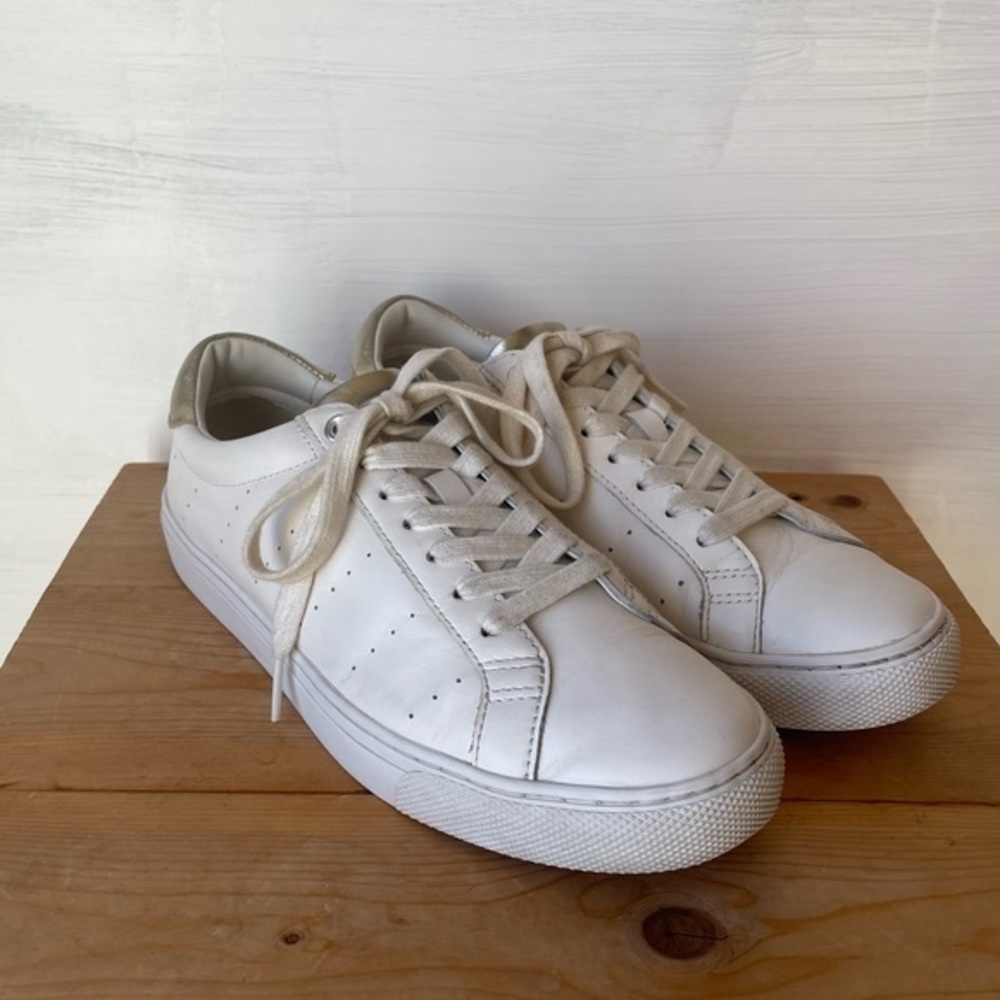 *SOLD* J.Crew Saturday Leather Sneakers with Gold Detail Size: 8.5 - Picture 6 of 13